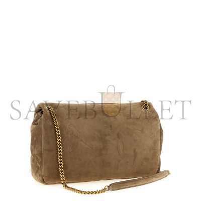 YSL CALYPSO LARGE CHAIN SHOULDER BAG IN SUEDE IN BROWN (38*21*10cm) YSL CALYPSO LARGE CHAIN SHOULDER BAG IN SUEDE IN BROWN (38*21*10cm)